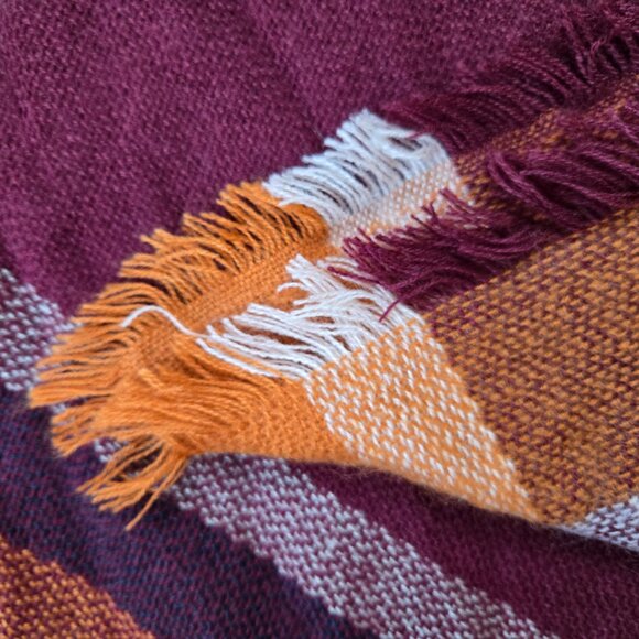 NWT Ellen Tracey Scarf Maroon Orange Triangle Scarf - Picture 4 of 6